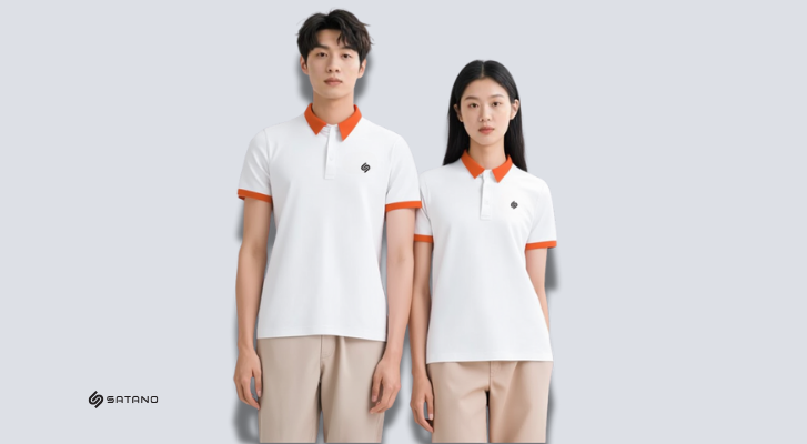 Áo polo phối cổ, đường may sắc nét, phối màu tinh tế