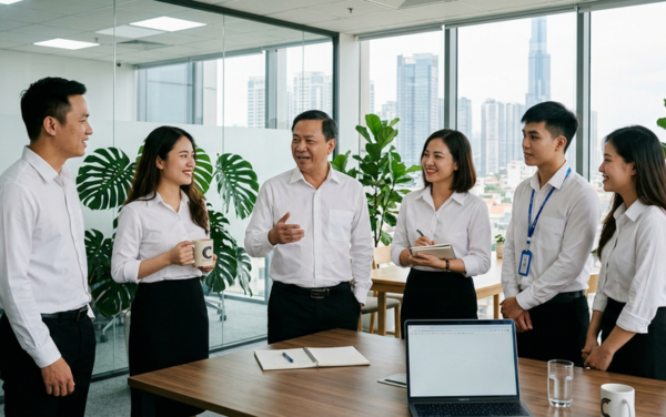 Áo sơ mi đồng phục tay dài cho văn phòng