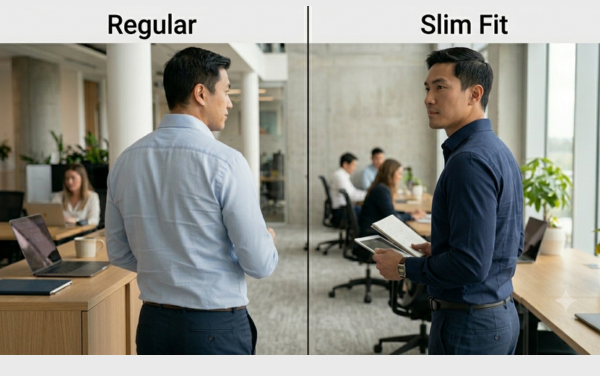 Sự khác biệt giữ áo sơ mi đồng phục form Regular Fit và Slim Fit